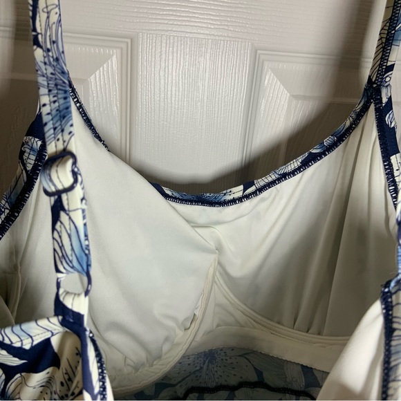 Coco Reef Bra Sized Blue Floral Tiered Tankini Top 40C - Picture 7 of 8